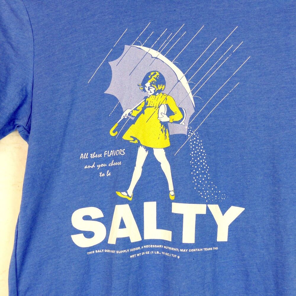 Bella Canvas Salty Umbrella Girl Graphic Tee Adult S Blue Humor Statement Shirt